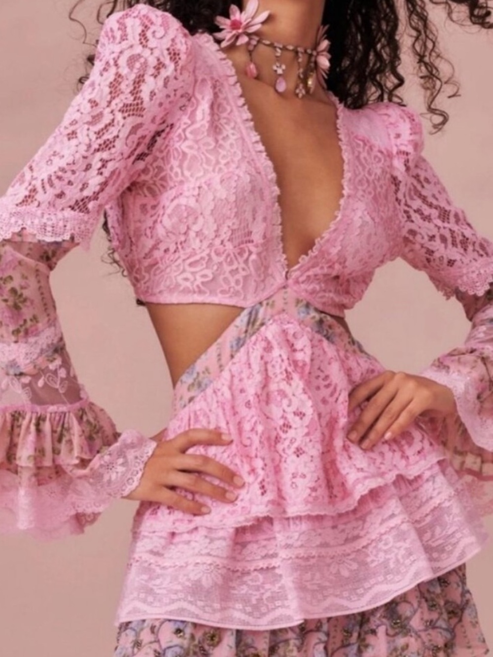Pink Cut Out Karine Dress Size Medium